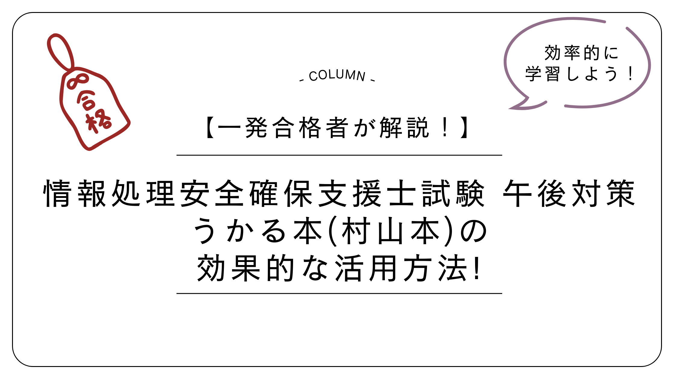 情報処理安全確保支援士試験 過去問 うかる 情報処理安全確保支援